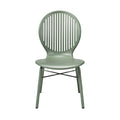 Modern Minimalist Green Chair with Vertical Slats and Steel Frame